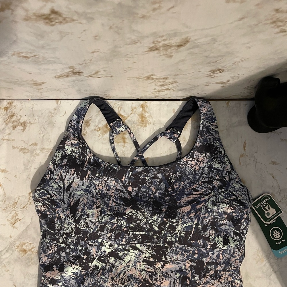 MTA Sport women’s sport bra in blue & pink, race back size M